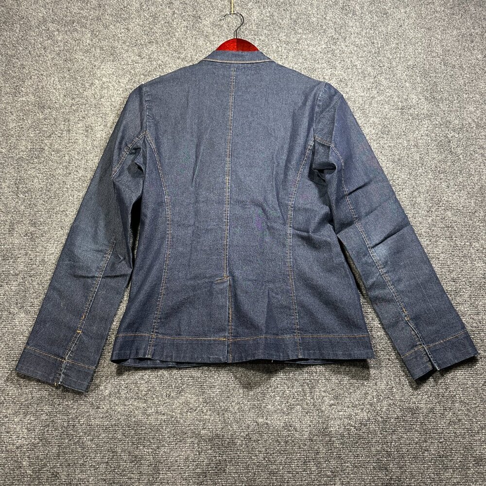 Vintage Anthropologie Jean Jacket Womens XS Blue Cotton Stretch Denim Pockets - Picture 6 of 11